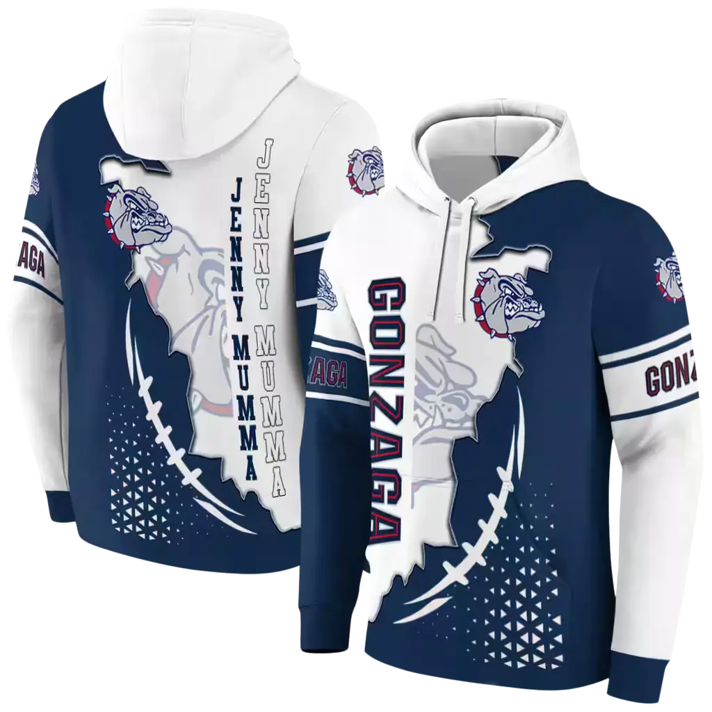 gonzaga bulldogs triangular pattern blue white hoodie fashion forward gonzaga bulldogs triangular pattern blue white hoodie fashion forward