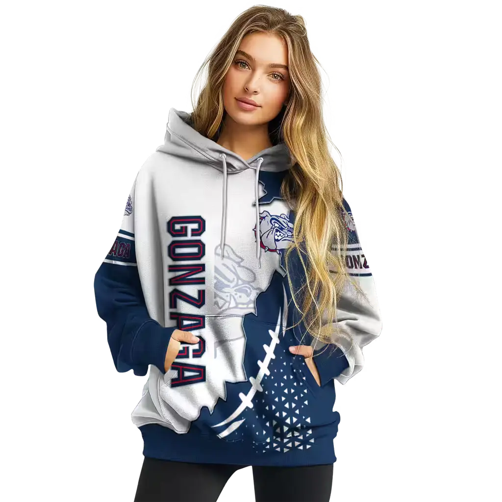 gonzaga bulldogs triangular pattern blue white hoodie high quality gonzaga bulldogs triangular pattern blue white hoodie high quality