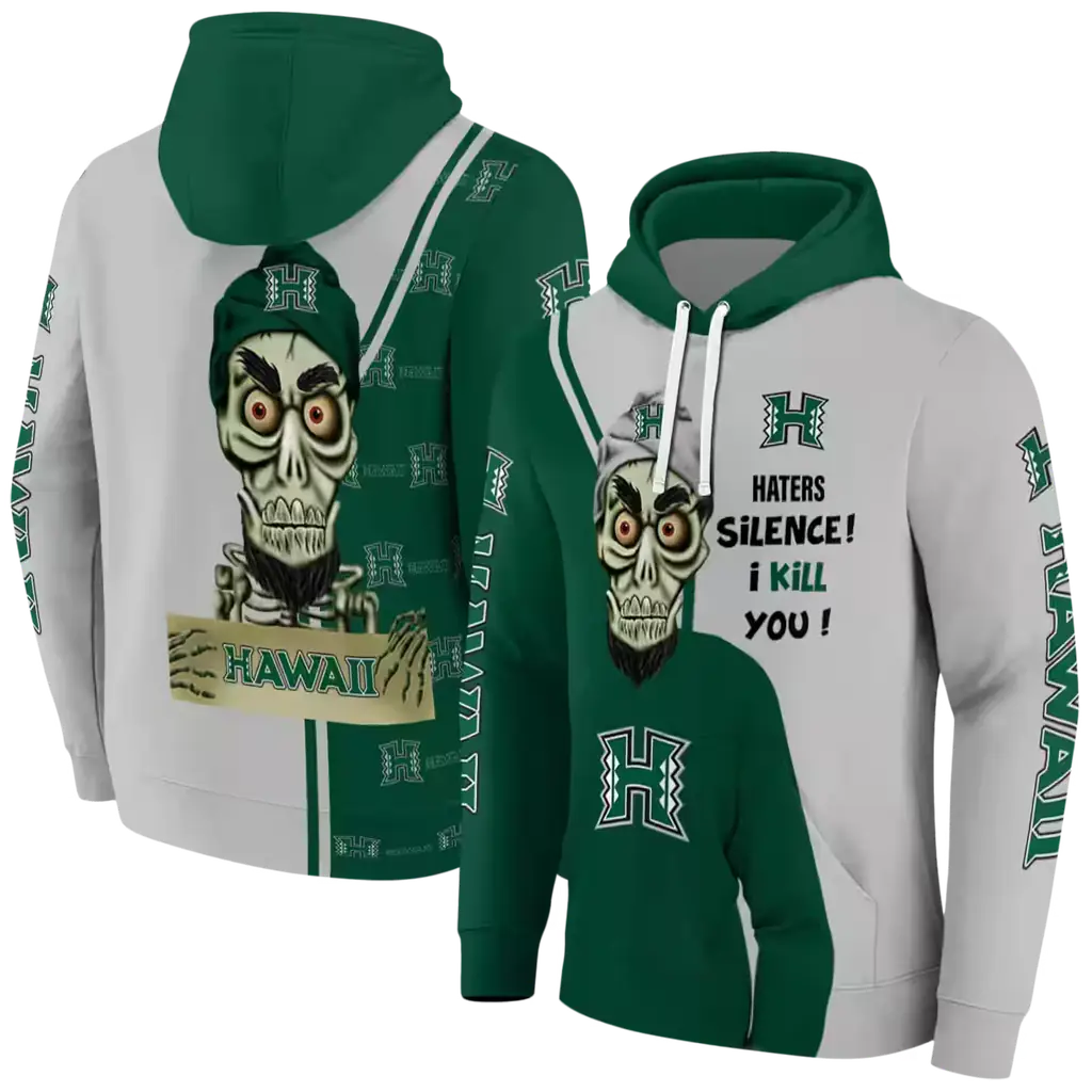 hawaii rainbow warriors achmed skull green hoodie fashion forward hawaii rainbow warriors achmed skull green hoodie fashion forward