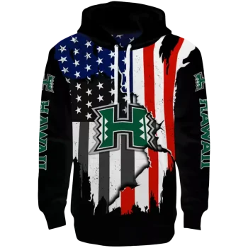 hawaii rainbow warriors american pride black hoodie best selling