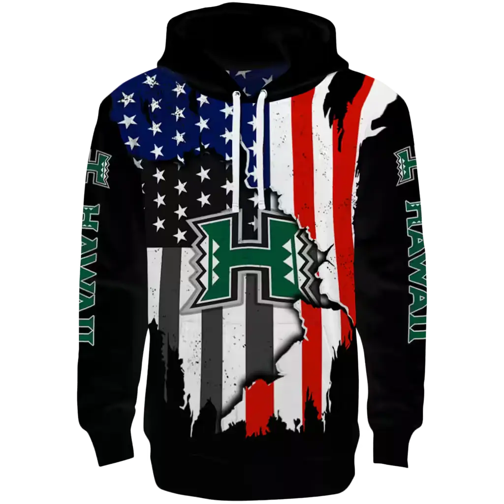 hawaii rainbow warriors american pride black hoodie best selling hawaii rainbow warriors american pride black hoodie best selling