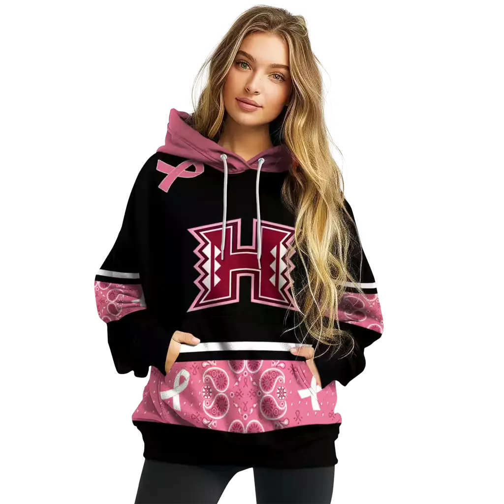 hawaii rainbow warriors awareness ribbon black pink hoodie high quality hawaii rainbow warriors awareness ribbon black pink hoodie high quality