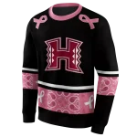 hawaii rainbow warriors awareness ribbon black pink hoodie best selling
