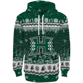 hawaii rainbow warriors christmas trees green hoodie best selling