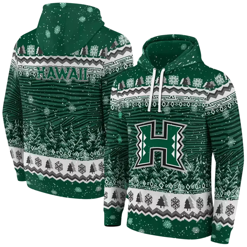 hawaii rainbow warriors christmas trees green hoodie fashion forward hawaii rainbow warriors christmas trees green hoodie fashion forward