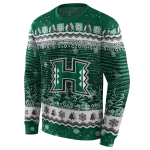 hawaii rainbow warriors christmas trees green hoodie best selling