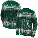 hawaii rainbow warriors christmas trees green hoodie best selling