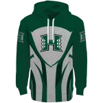 hawaii rainbow warriors concentric lines green black hoodie best selling