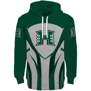 hawaii rainbow warriors concentric lines green black hoodie best selling