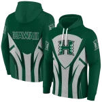 hawaii rainbow warriors concentric lines green black hoodie best selling