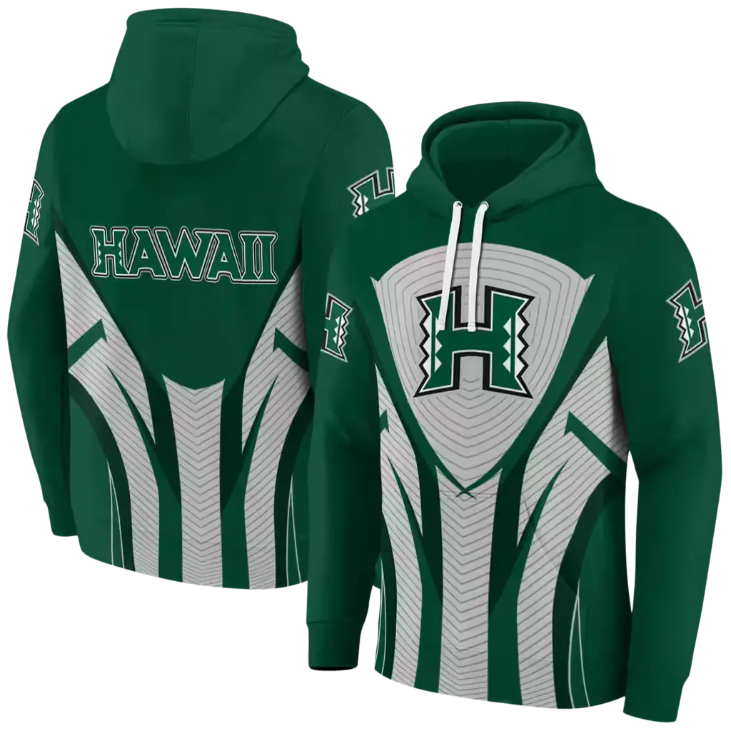 hawaii rainbow warriors concentric lines green black hoodie fashion forward hawaii rainbow warriors concentric lines green black hoodie fashion forward