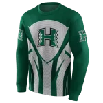 hawaii rainbow warriors concentric lines green black hoodie best selling