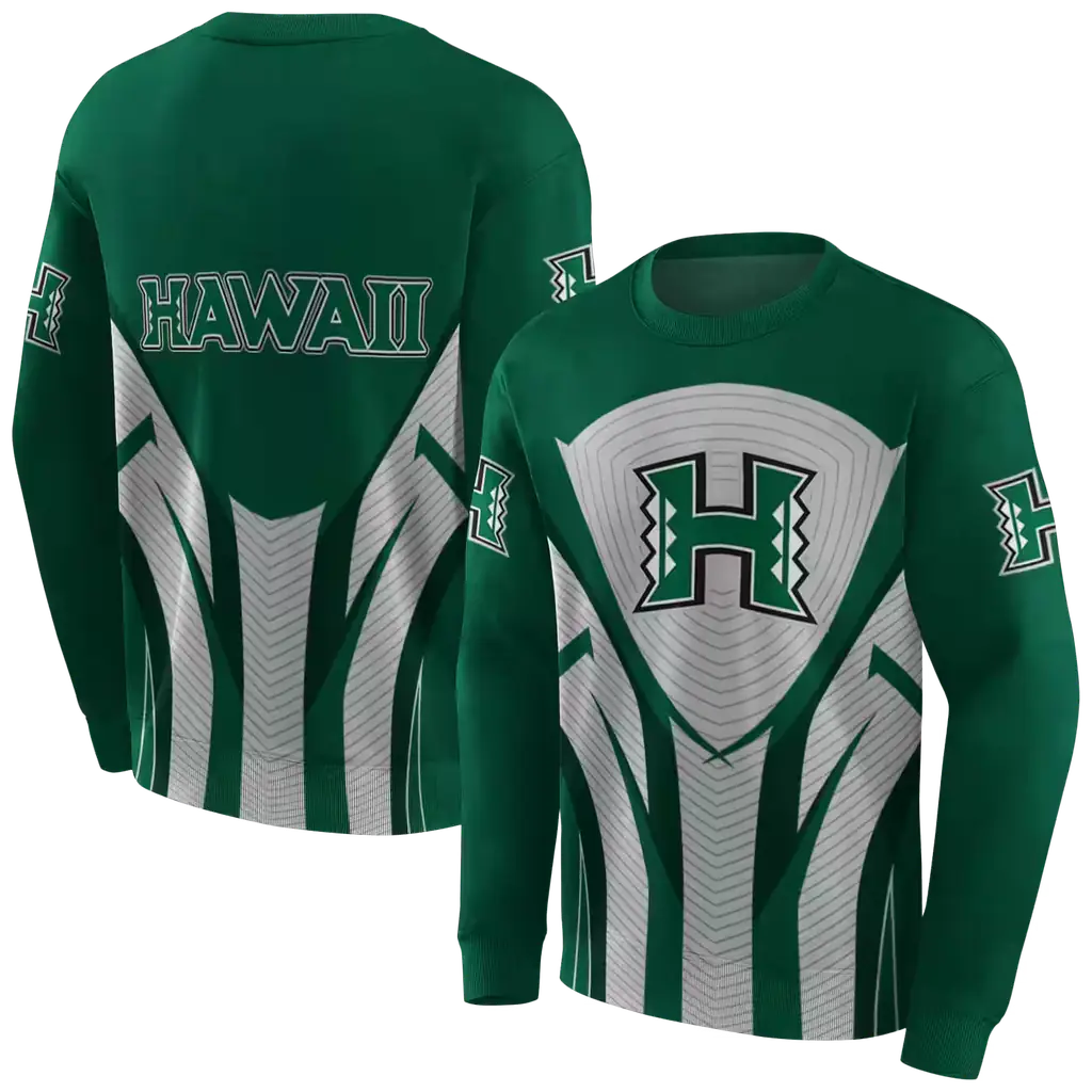 hawaii rainbow warriors concentric lines green black hoodie premium grade hawaii rainbow warriors concentric lines green black hoodie premium grade