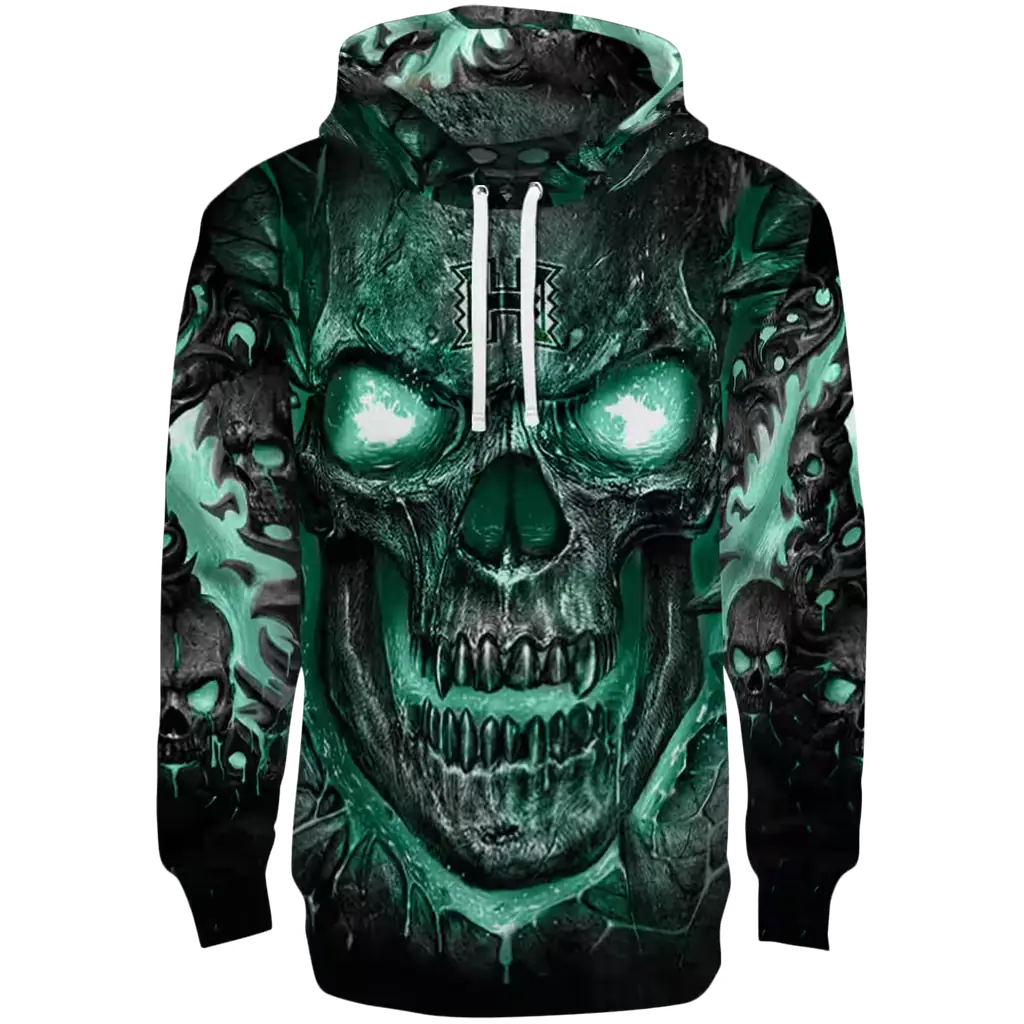 hawaii rainbow warriors demonic skull green black hoodie best selling hawaii rainbow warriors demonic skull green black hoodie best selling