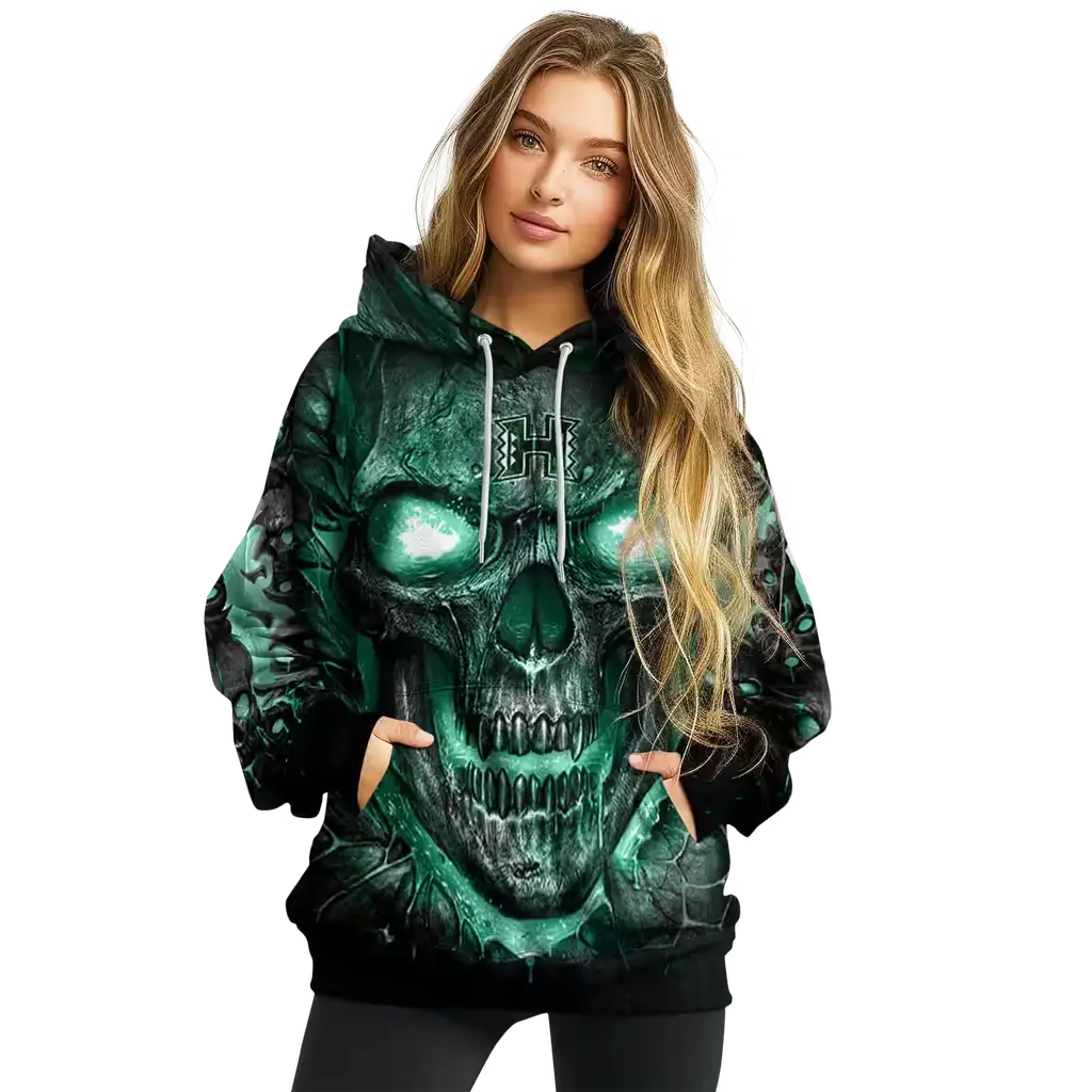 hawaii rainbow warriors demonic skull green black hoodie high quality hawaii rainbow warriors demonic skull green black hoodie high quality