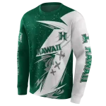 hawaii rainbow warriors dynamic slash green white hoodie best selling
