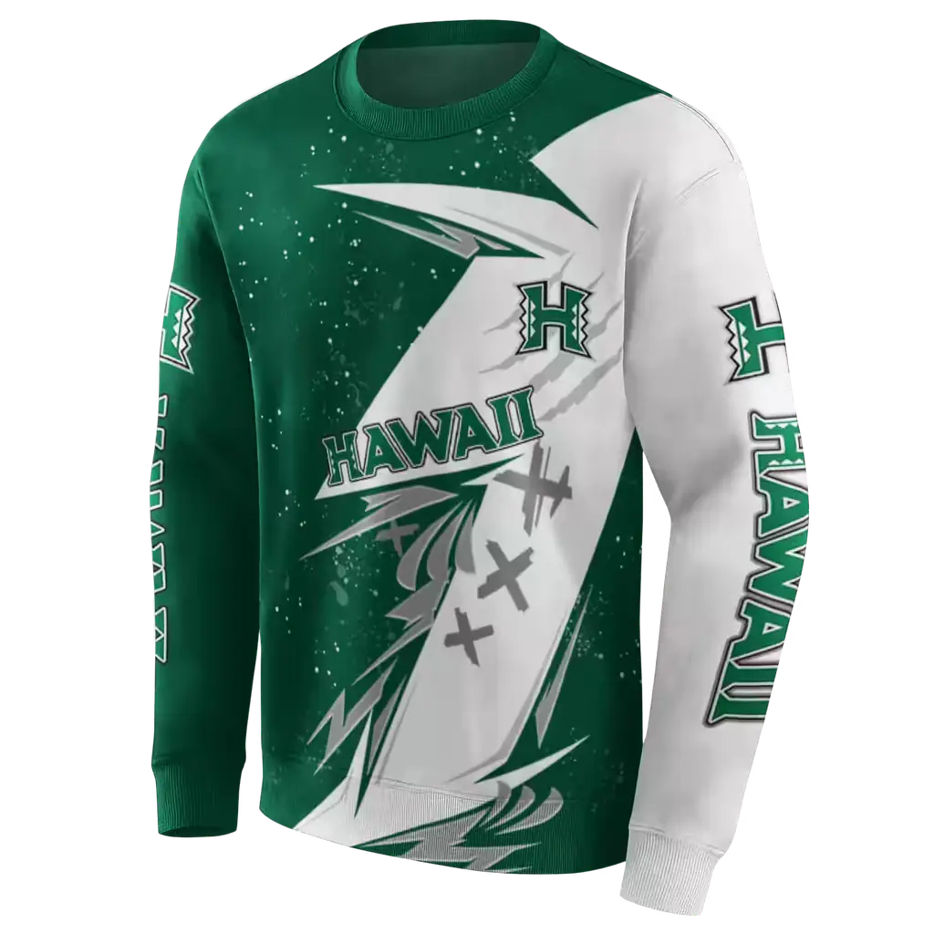hawaii rainbow warriors dynamic slash green white hoodie new arrival hawaii rainbow warriors dynamic slash green white hoodie new arrival