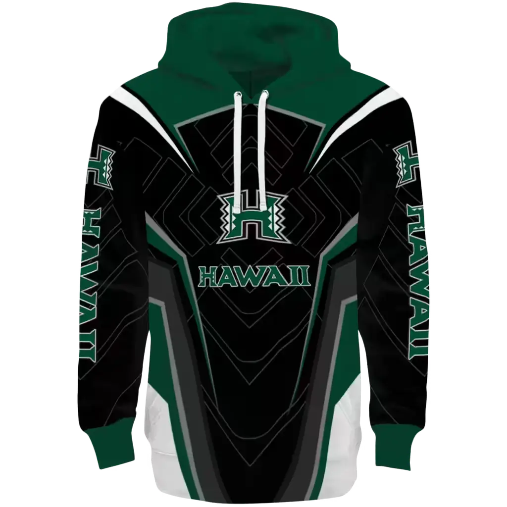 hawaii rainbow warriors futuristic pattern green black hoodie best selling hawaii rainbow warriors futuristic pattern green black hoodie best selling