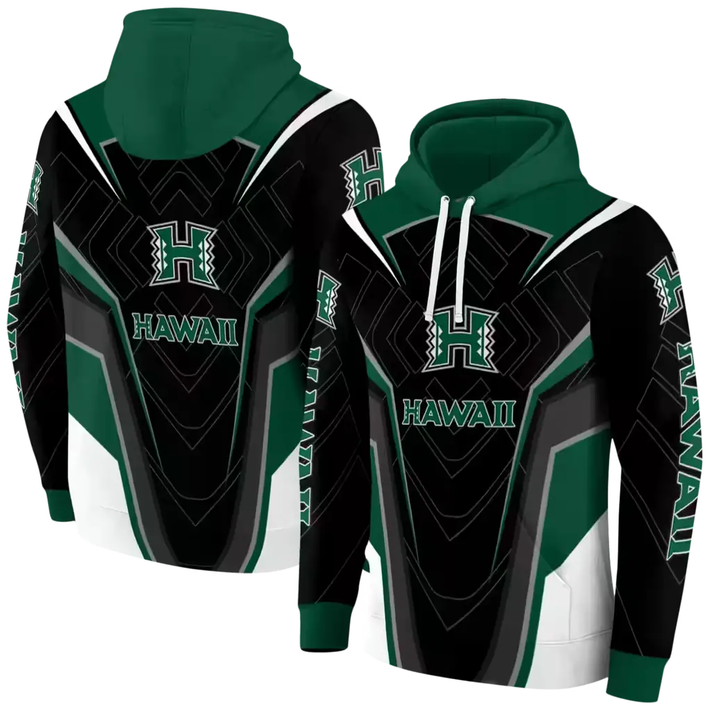 hawaii rainbow warriors futuristic pattern green black hoodie fashion forward hawaii rainbow warriors futuristic pattern green black hoodie fashion forward
