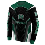 hawaii rainbow warriors futuristic pattern green black hoodie best selling