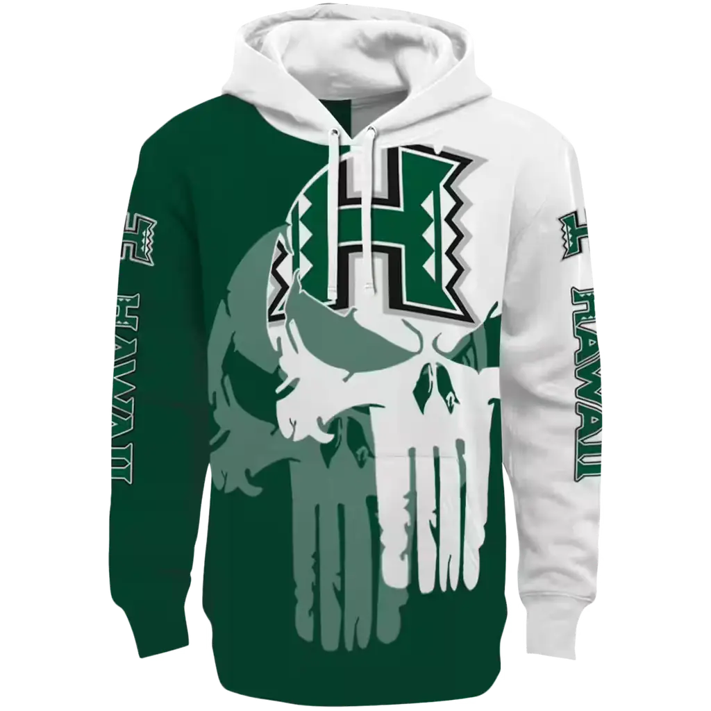 hawaii rainbow warriors graphic punisher green white hoodie best selling hawaii rainbow warriors graphic punisher green white hoodie best selling