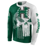 hawaii rainbow warriors graphic punisher green white hoodie best selling