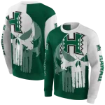 hawaii rainbow warriors graphic punisher green white hoodie best selling