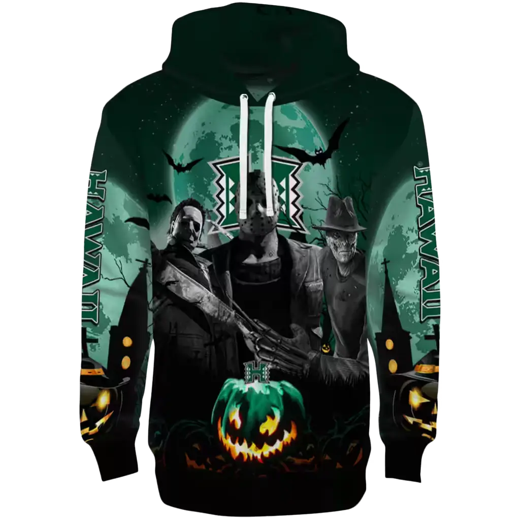 hawaii rainbow warriors halloween vibes green black hoodie best selling hawaii rainbow warriors halloween vibes green black hoodie best selling