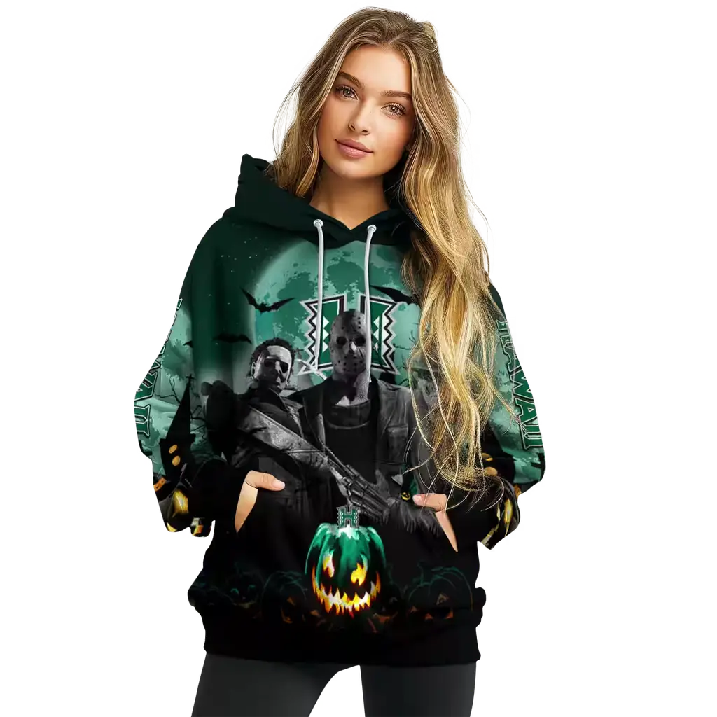 hawaii rainbow warriors halloween vibes green black hoodie high quality hawaii rainbow warriors halloween vibes green black hoodie high quality