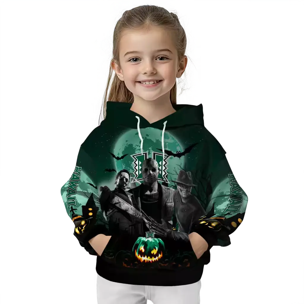 hawaii rainbow warriors halloween vibes green black hoodie top rated hawaii rainbow warriors halloween vibes green black hoodie top rated
