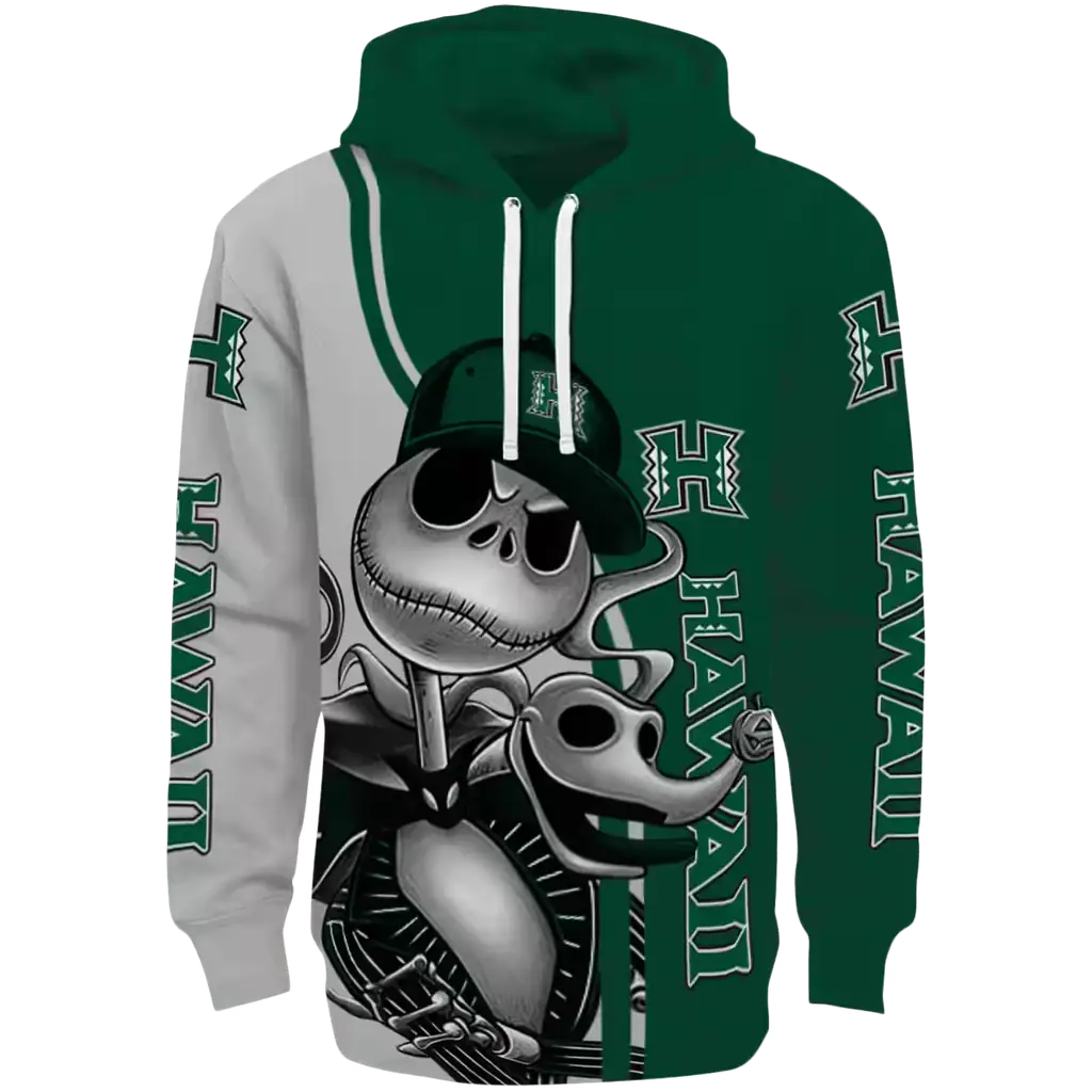 hawaii rainbow warriors jack skellington green hoodie best selling hawaii rainbow warriors jack skellington green hoodie best selling