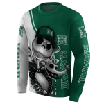 hawaii rainbow warriors jack skellington green hoodie best selling