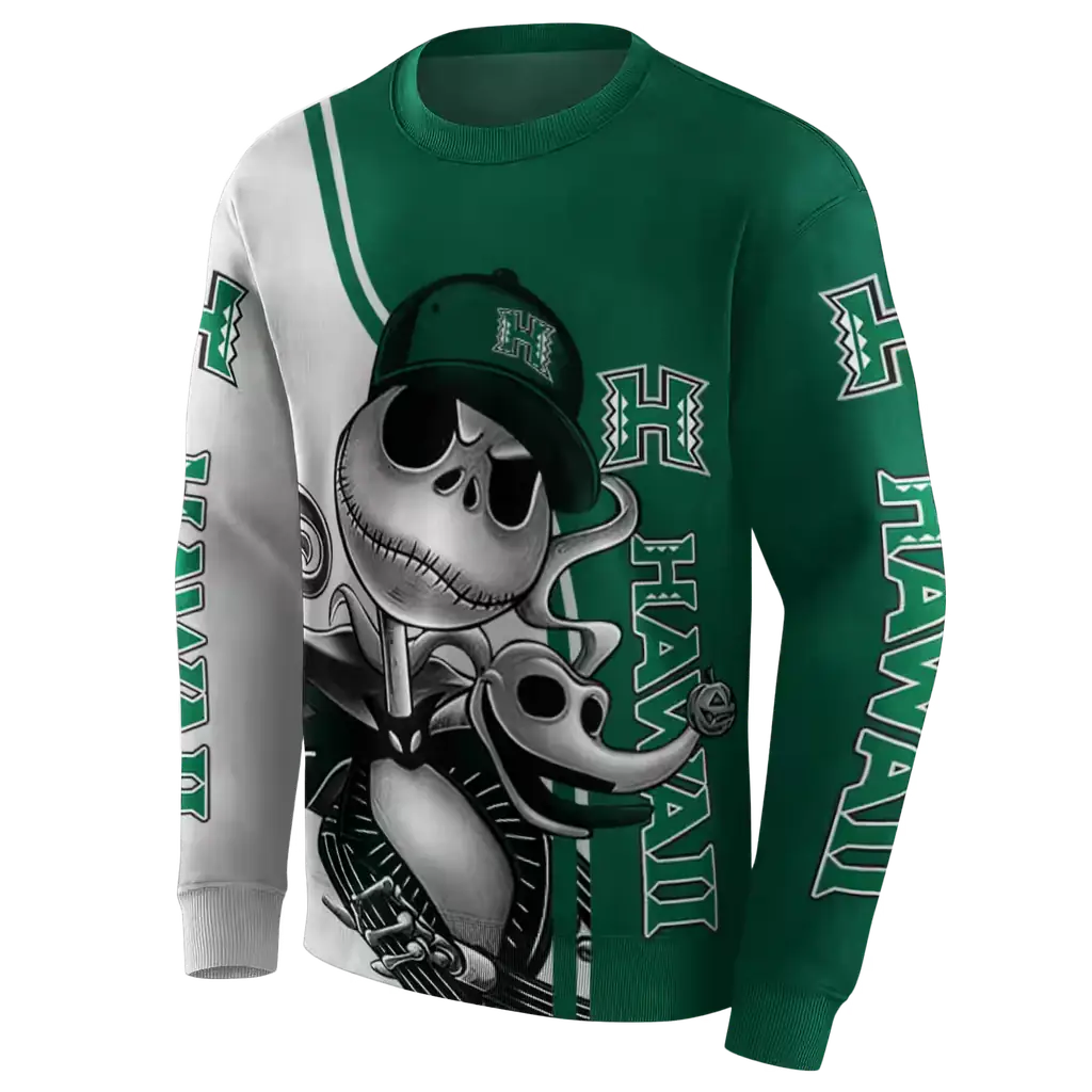 hawaii rainbow warriors jack skellington green hoodie new arrival hawaii rainbow warriors jack skellington green hoodie new arrival