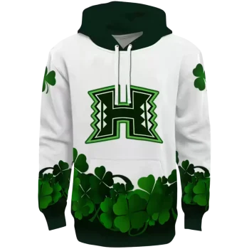 hawaii rainbow warriors lucky motif white green hoodie best selling