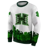 hawaii rainbow warriors lucky motif white green hoodie best selling