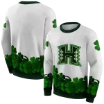 hawaii rainbow warriors lucky motif white green hoodie best selling