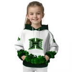 hawaii rainbow warriors lucky motif white green hoodie best selling