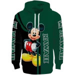 hawaii rainbow warriors mickey mouse green black hoodie best selling