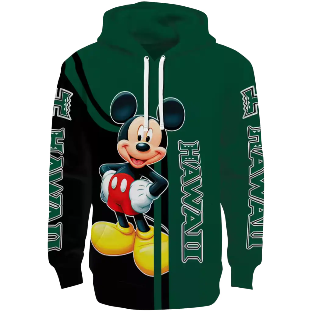hawaii rainbow warriors mickey mouse green black hoodie best selling hawaii rainbow warriors mickey mouse green black hoodie best selling