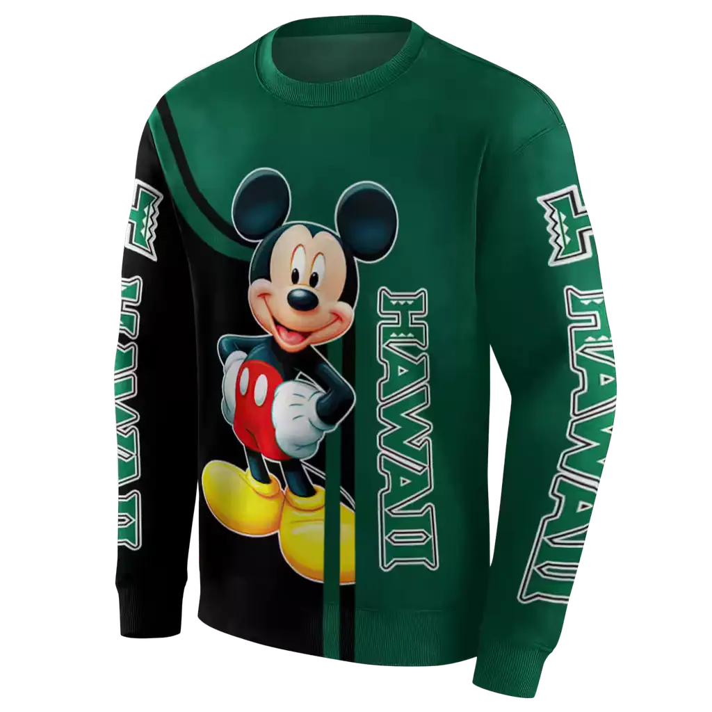 hawaii rainbow warriors mickey mouse green black hoodie new arrival hawaii rainbow warriors mickey mouse green black hoodie new arrival
