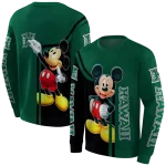 hawaii rainbow warriors mickey mouse green black hoodie best selling