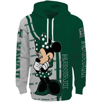hawaii rainbow warriors minnie mouse green hoodie best selling