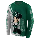 hawaii rainbow warriors minnie mouse green hoodie best selling