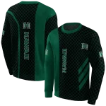 hawaii rainbow warriors monogram pattern green hoodie best selling