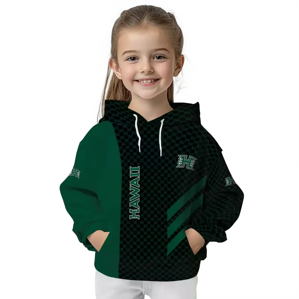 hawaii rainbow warriors monogram pattern green hoodie top rated hawaii rainbow warriors monogram pattern green hoodie top rated