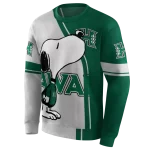 hawaii rainbow warriors playful snoopy green hoodie best selling