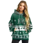 hawaii rainbow warriors reindeer motif green hoodie best selling