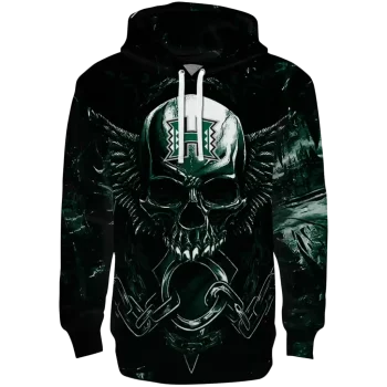 hawaii rainbow warriors skull artwork green black hoodie best selling