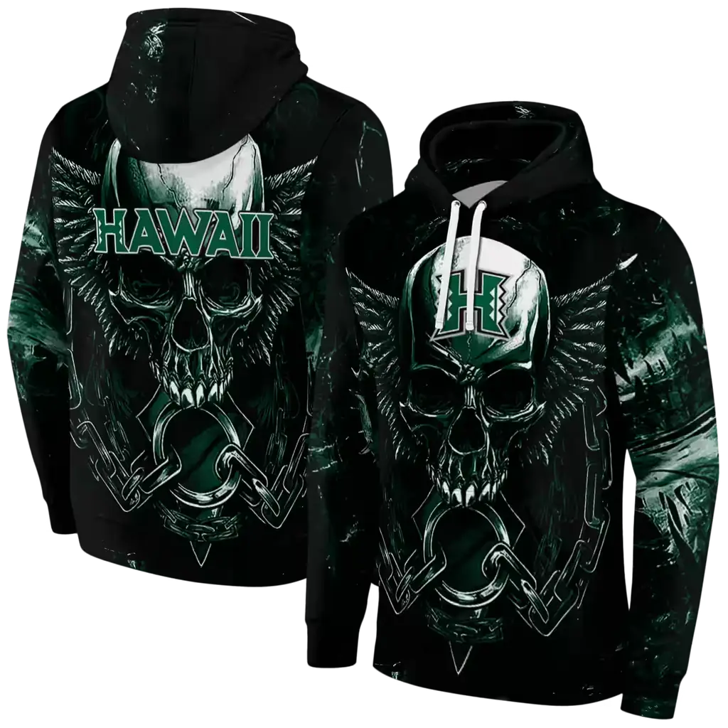hawaii rainbow warriors skull artwork green black hoodie fashion forward hawaii rainbow warriors skull artwork green black hoodie fashion forward