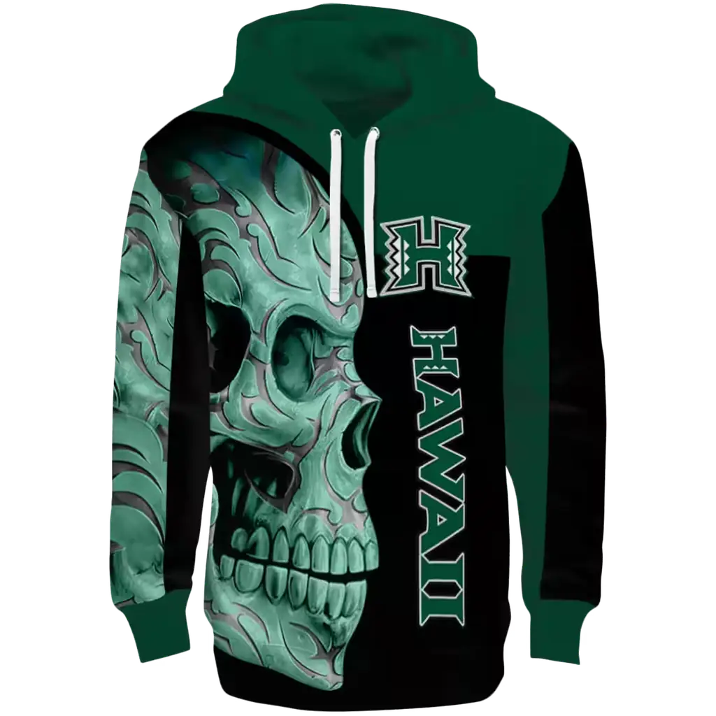 hawaii rainbow warriors skull motif green black hoodie best selling hawaii rainbow warriors skull motif green black hoodie best selling